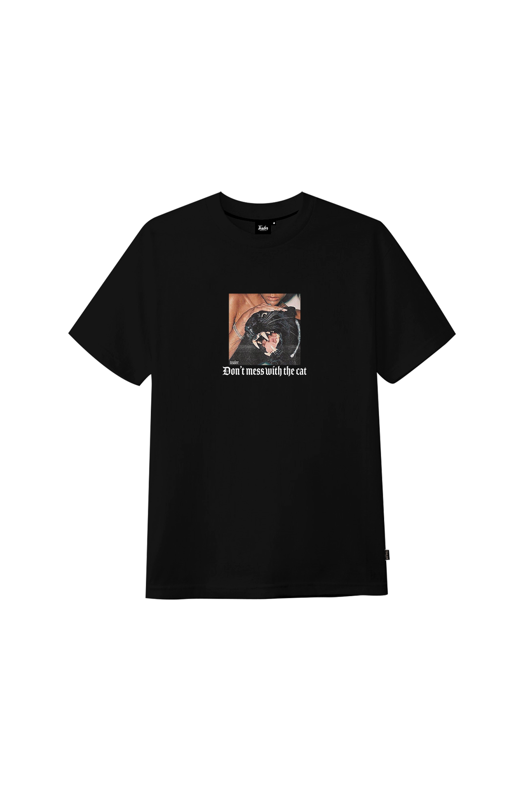 Dont mess with cat trash punk Tealer, Tee Black